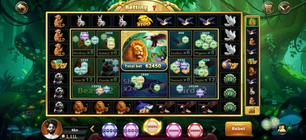 Royal Casino Zoo Game Interface