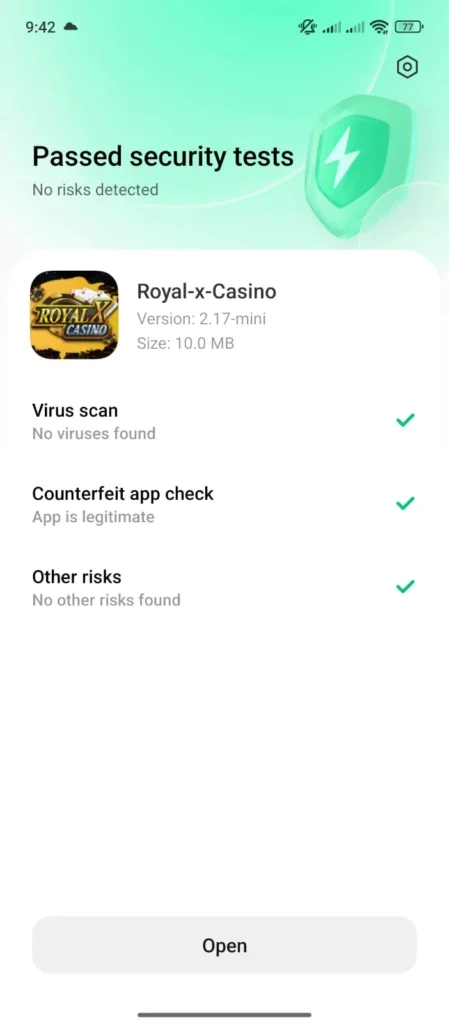 this image show royal x casino game is safe and secure